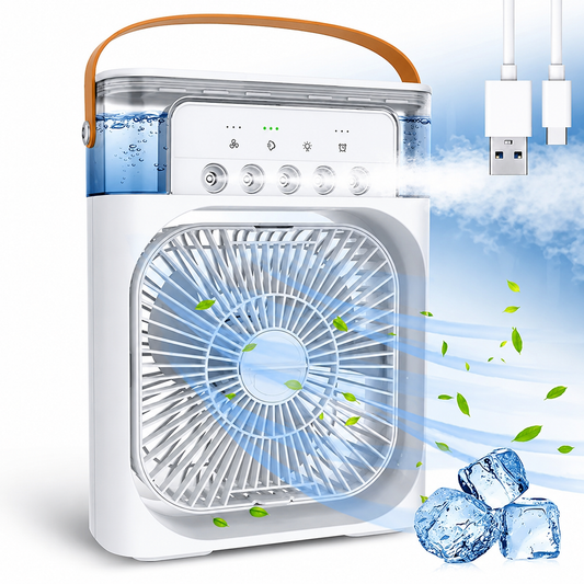 ARCTIC MINI AIR COOLER WITH LED LIGHT – PORTABLE USB COOLING FAN | 3 SPEEDS & 3 MIST MODES FOR HOME, OFFICE & TRAVEL